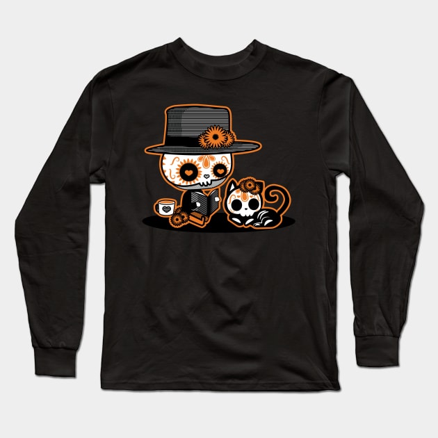 The day of dead mexican skull Long Sleeve T-Shirt by lezettern